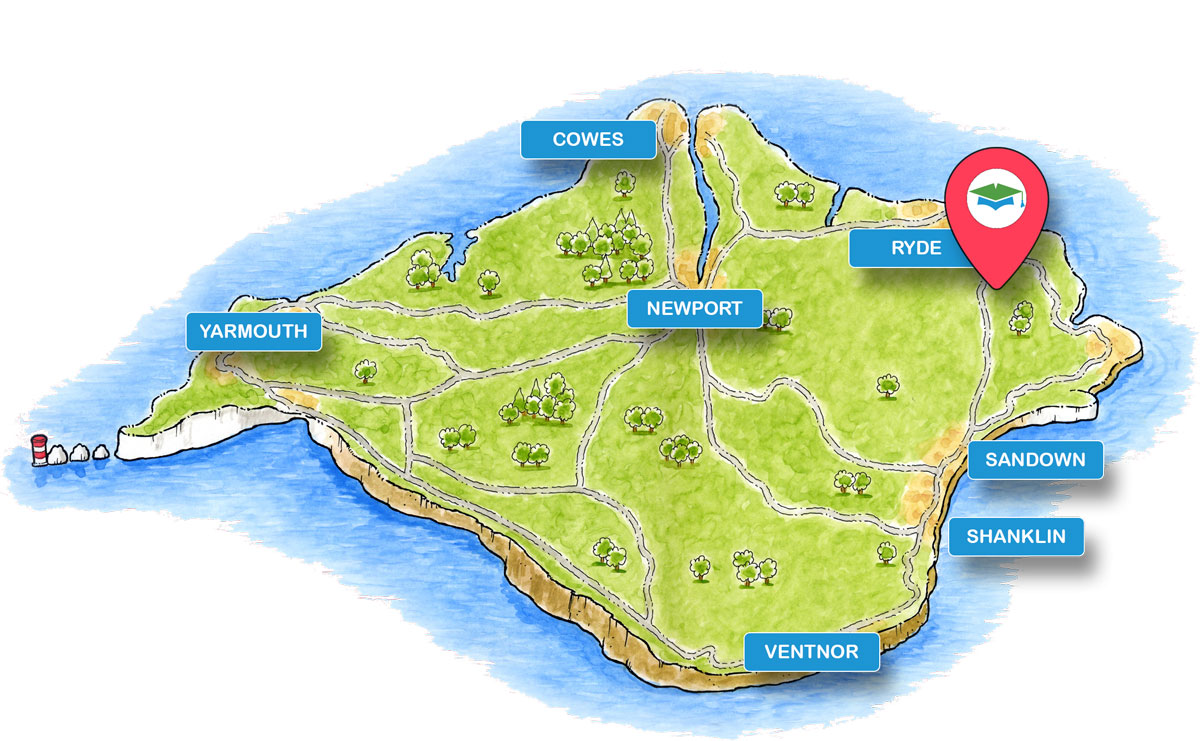School trip Isle of Wight location map for Wight Karting